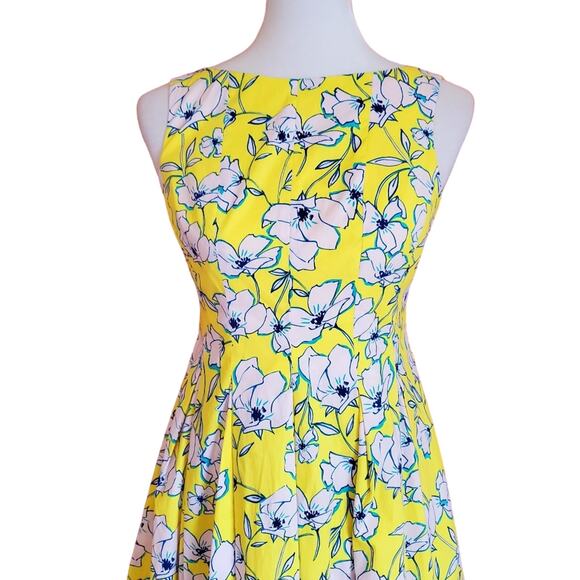 Eliza J Yellow Floral Pleated Dress - Picture 5 of 13